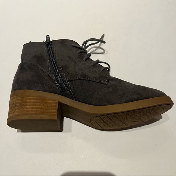 Carlos Women's Side Zip and Lace Up Ankle Boots Gray Size 7M - Picture 8 of 9